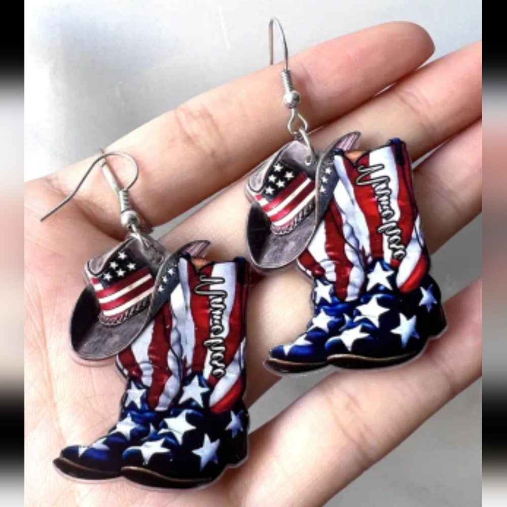 Womans patriotic earrings